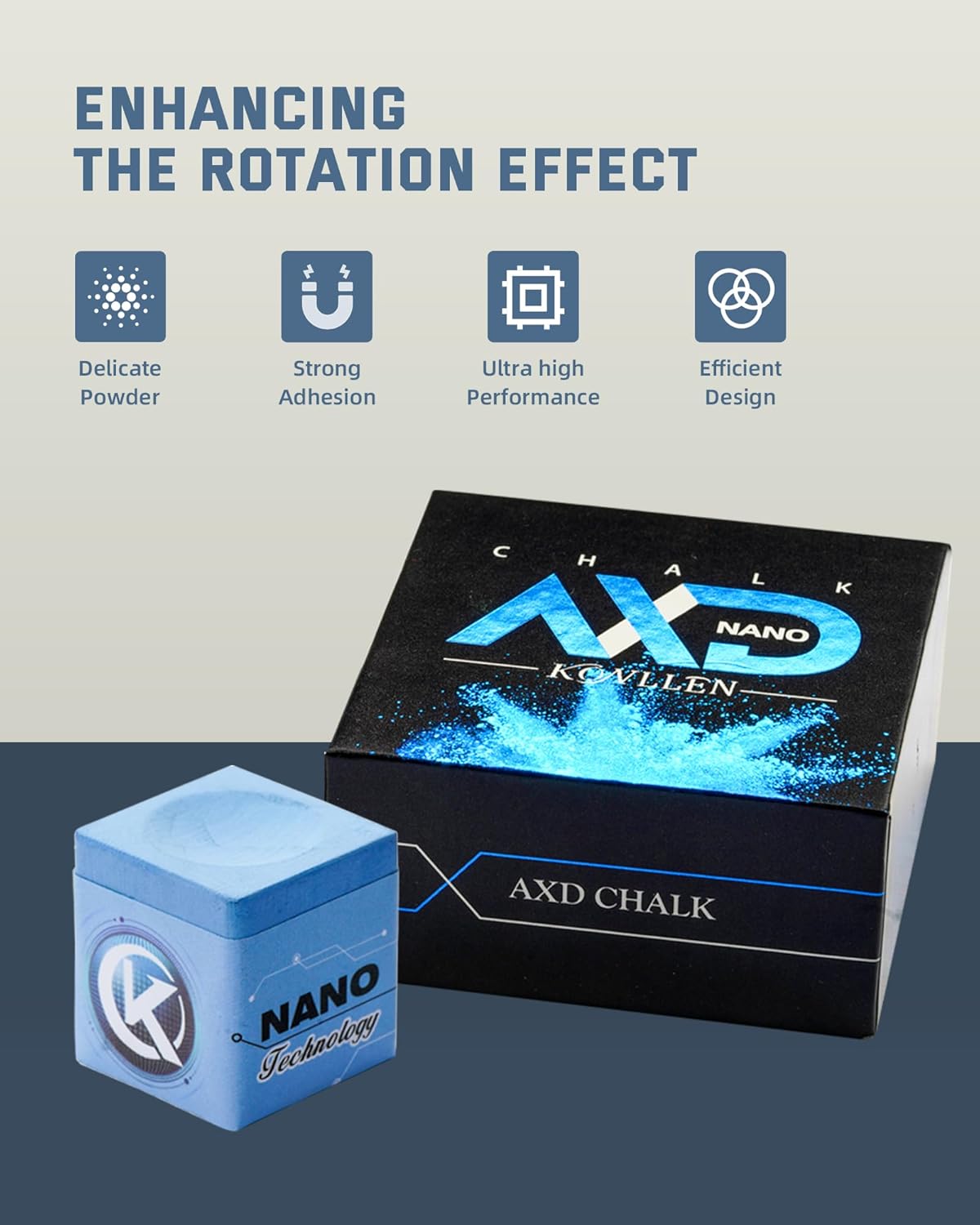 KONLLEN Pool Cue Chalk Nano Technology Billiard Chalk for Professional Tournament Dedicated Pool Chalk (Outstanding Performance, Reduce Miscue, Durable)