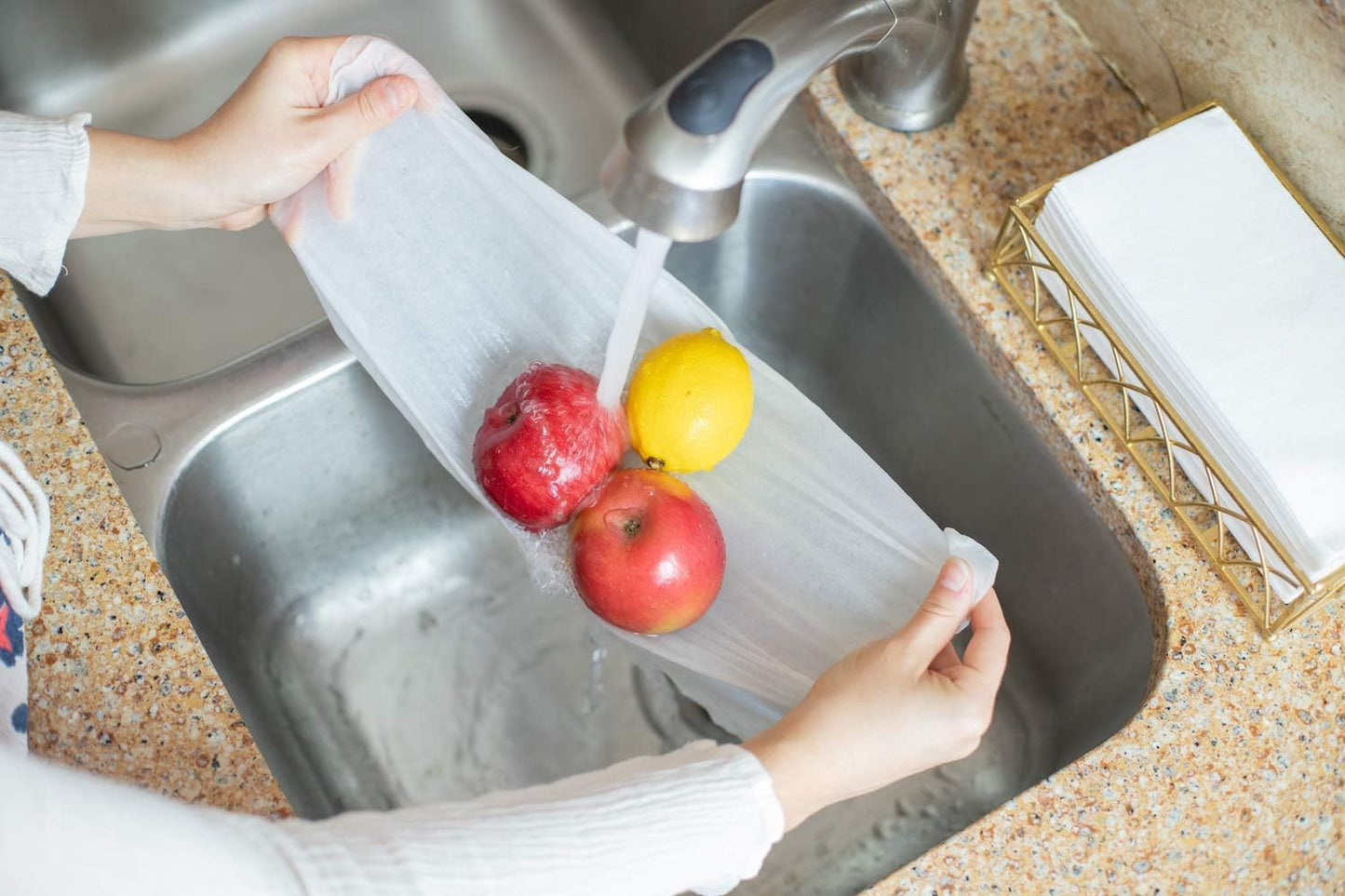 400 Paper Towels Cloth-Like Hand Tissue Paper Napkins, Disposable Hand Towels for Bathroom Guests, Disposable Face Towel for Guest, Washcloths or Dinner Napkin, Made in USA, White