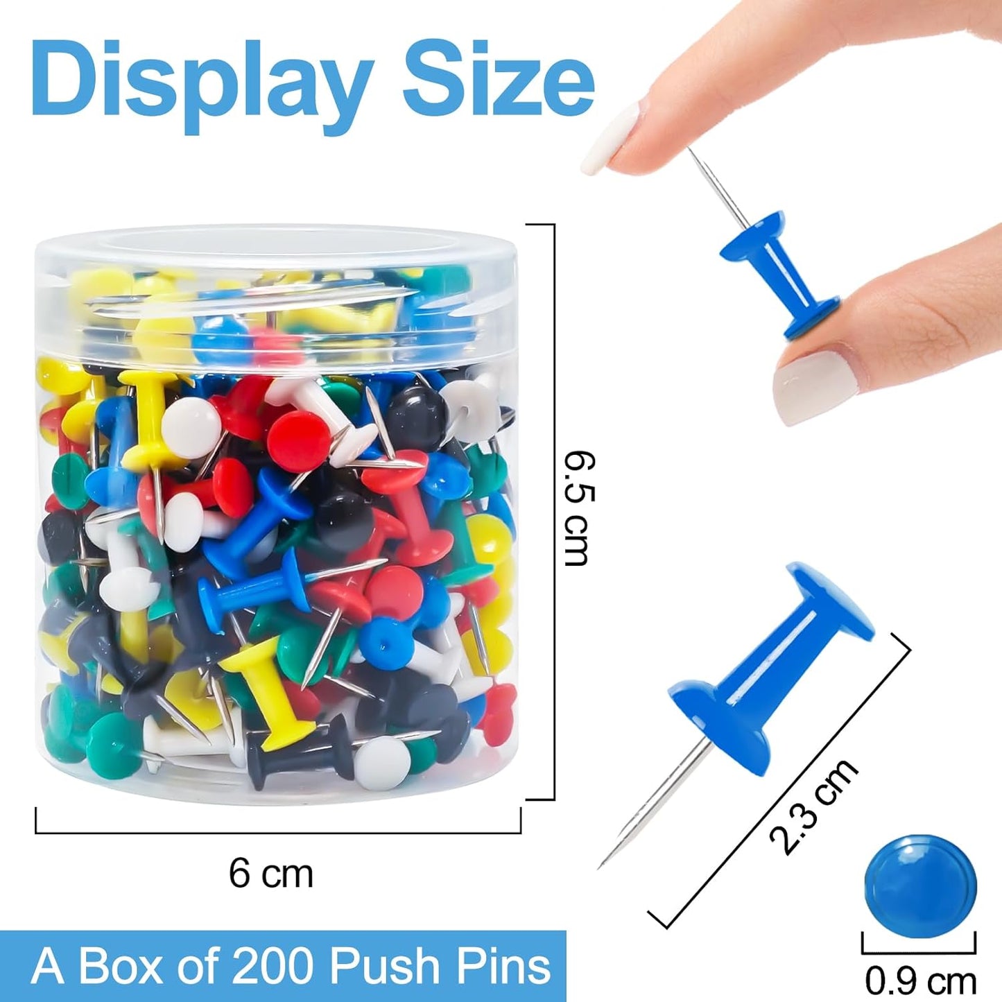 2400 Pcs Multicolor Push Pins Standard Thumb Tacks with Steel Point and Plastic Head PushPins thumbtacks for Wall, Cork Board, and Bulletin Board