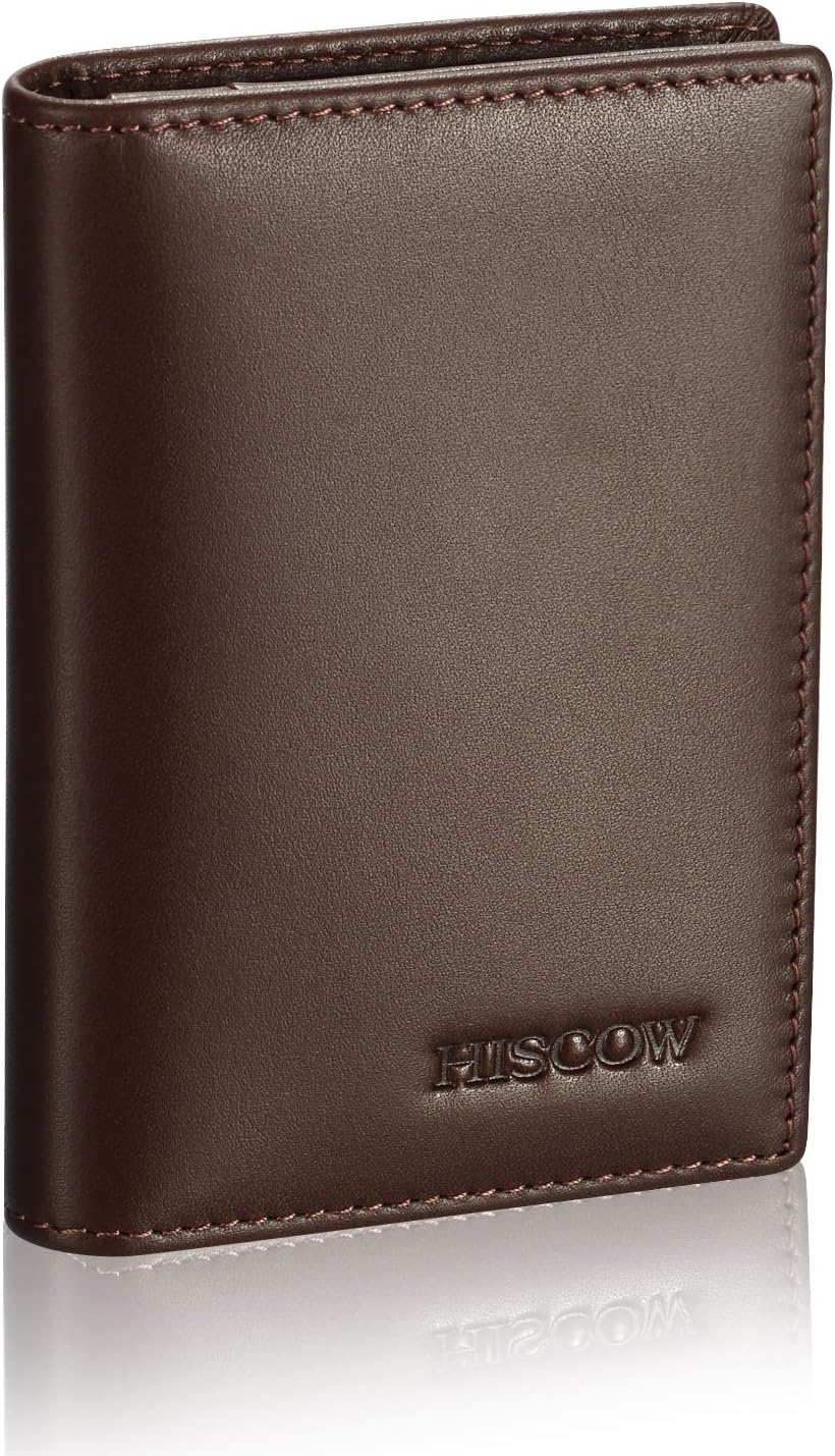 Leather Business Card Case Holder for Men & Women, Italian Calfskin