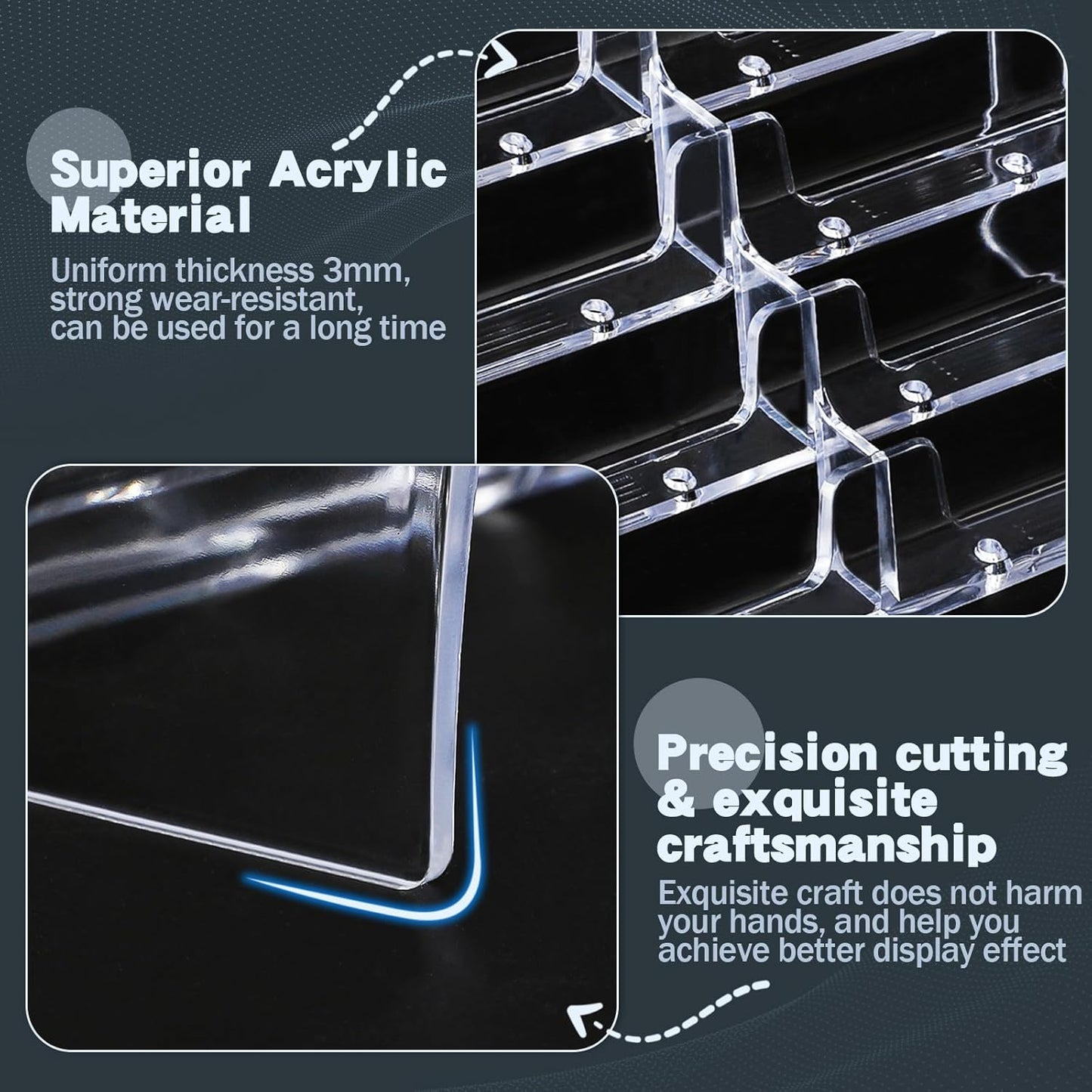 Acrylic Business Card Holder for Desk,4-Tier Clear Plastic Display Stand with 8 Pockets, Holds 400 Cards,ldeal for Office & Workspace Organization