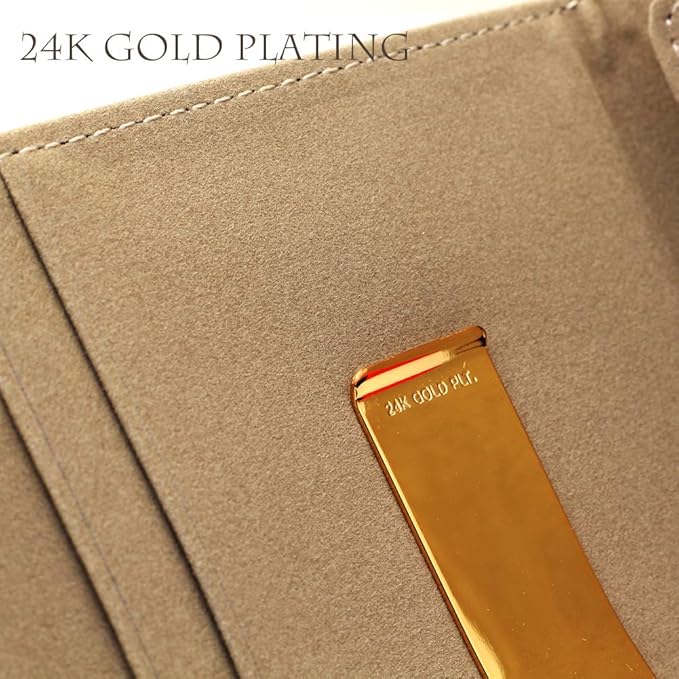 Free engraving - 24K Gold, Mens Leather Money Clips, Roller Ballpen, Ballpoint pen, Ball pen, Groomsmen Gift,Three Lines Each 20 Characters, Free Customization (NAVI)