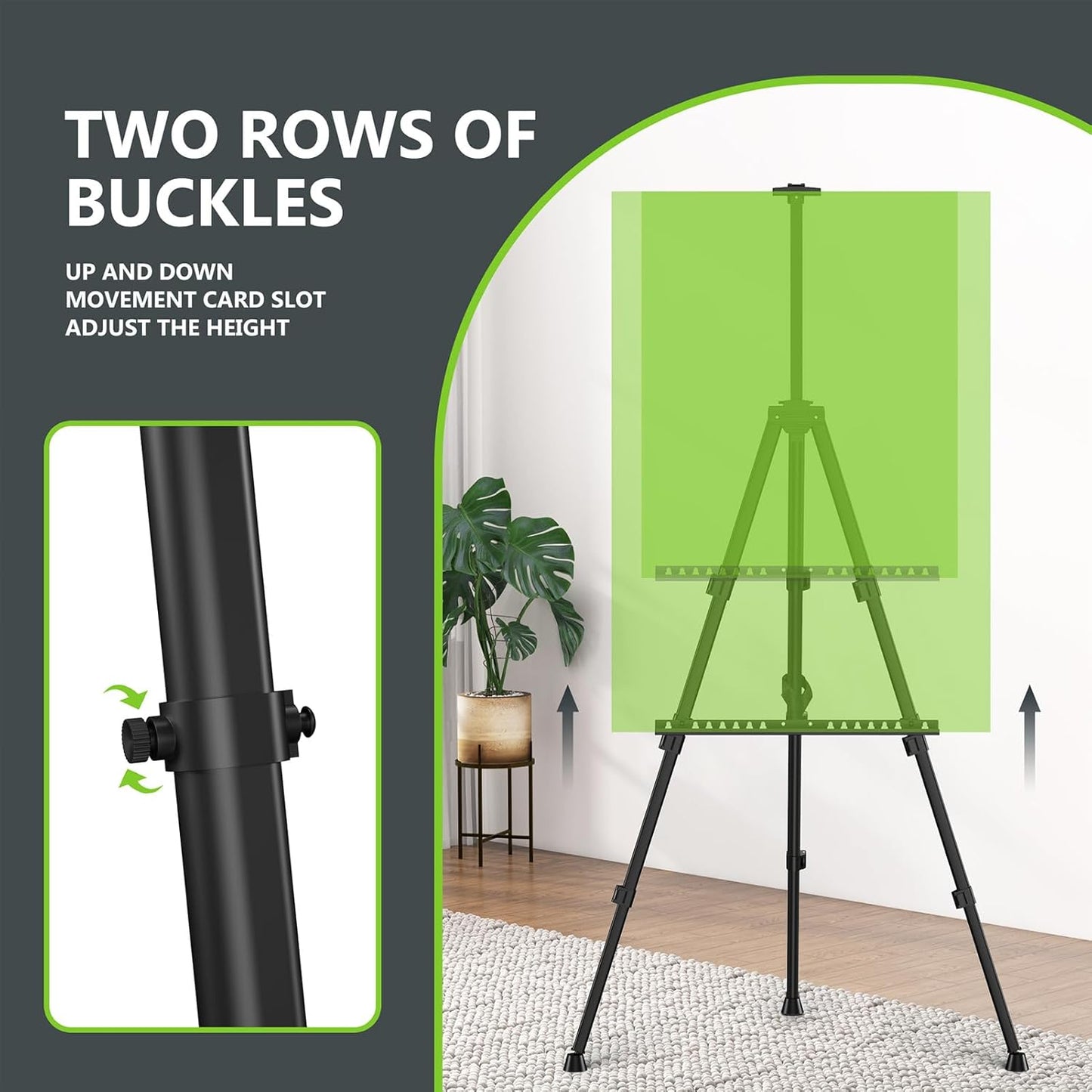 Easel Stand for Sign, Hemndic 66" Easels Stand for Painting Heavy Duty, Portable Travel Easel for Display (2 Pack)