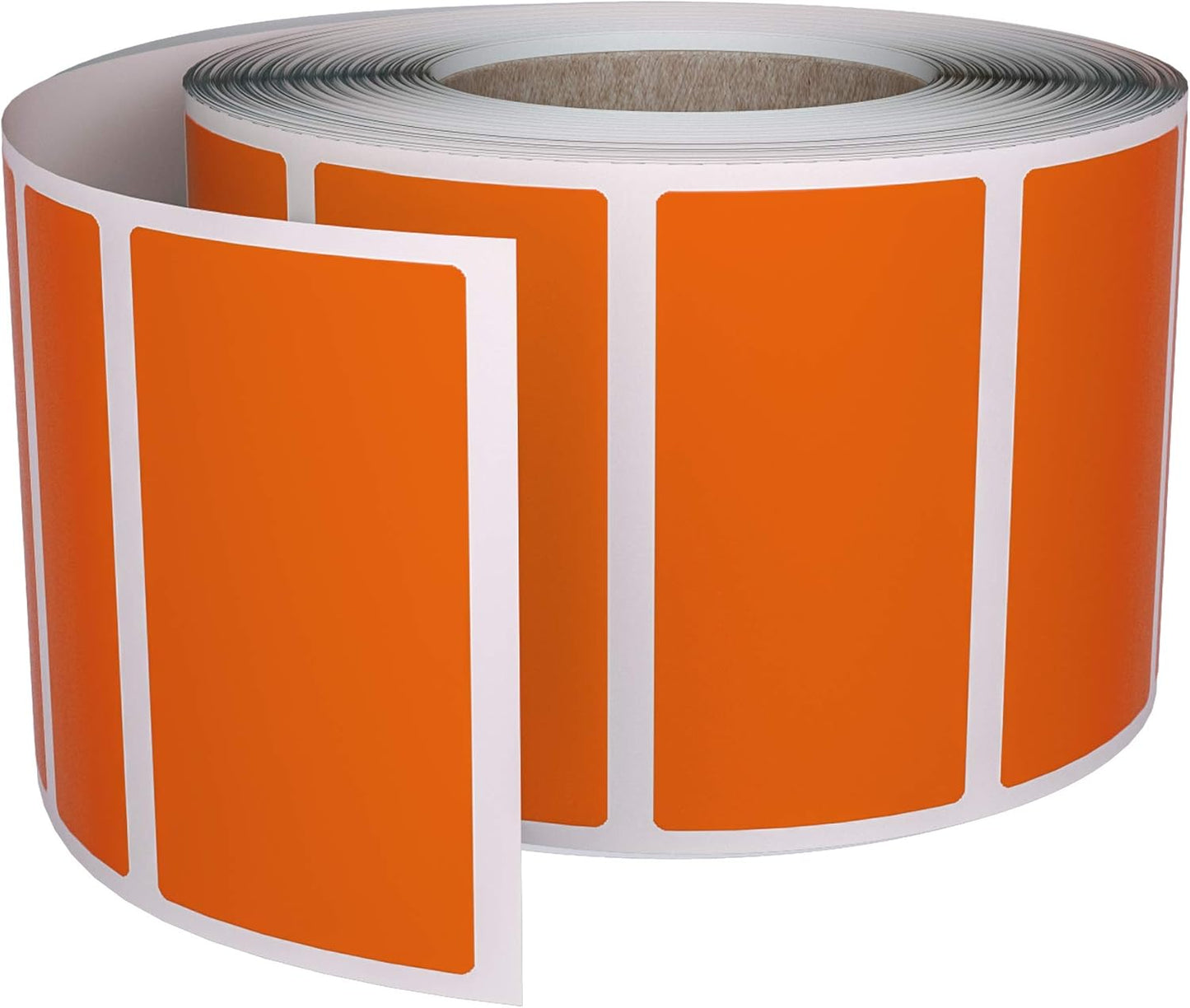 Royal Green Rectangular Color Coding Sticker Roll - Write On Labels for Folders, Organizing & More, 1.57" x 0.75" Stickers to Write On Name Tags for Office Supplies & Organization, 500-Pack (Orange).