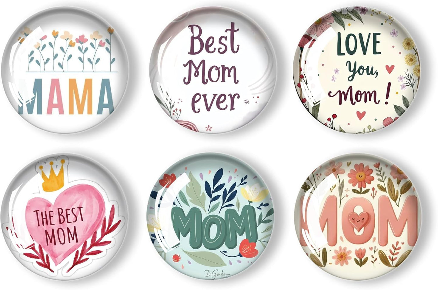 12Pcs Glass Refrigerator Magnet Fridge Sticker,Mothers Day Fridge Magnets Decoration for Crafts,Strong Fridge Magnets for Kitchen, School,Office Whiteboard, Cabinet and Dishwasher
