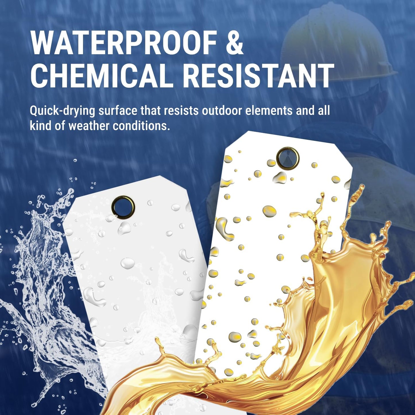 Tags 4 Less 15 Mil Waterproof Plastic Tags, Pack of 100 – 4” x 8” Heavy Duty Plastic Tags for Labeling, Outdoor Tagging, Equipment Labeling, Luggage, Valves & More (Light Blue)