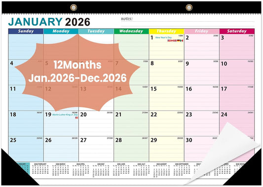 COMIX 12 Month Desk Calendar 2026 (Jan 2026–Dec 2026) – 17" x 12" Wall Calendar with to-Do List & Notes,2026 Calendar Monthly Planner for Home, School, or Office Organization