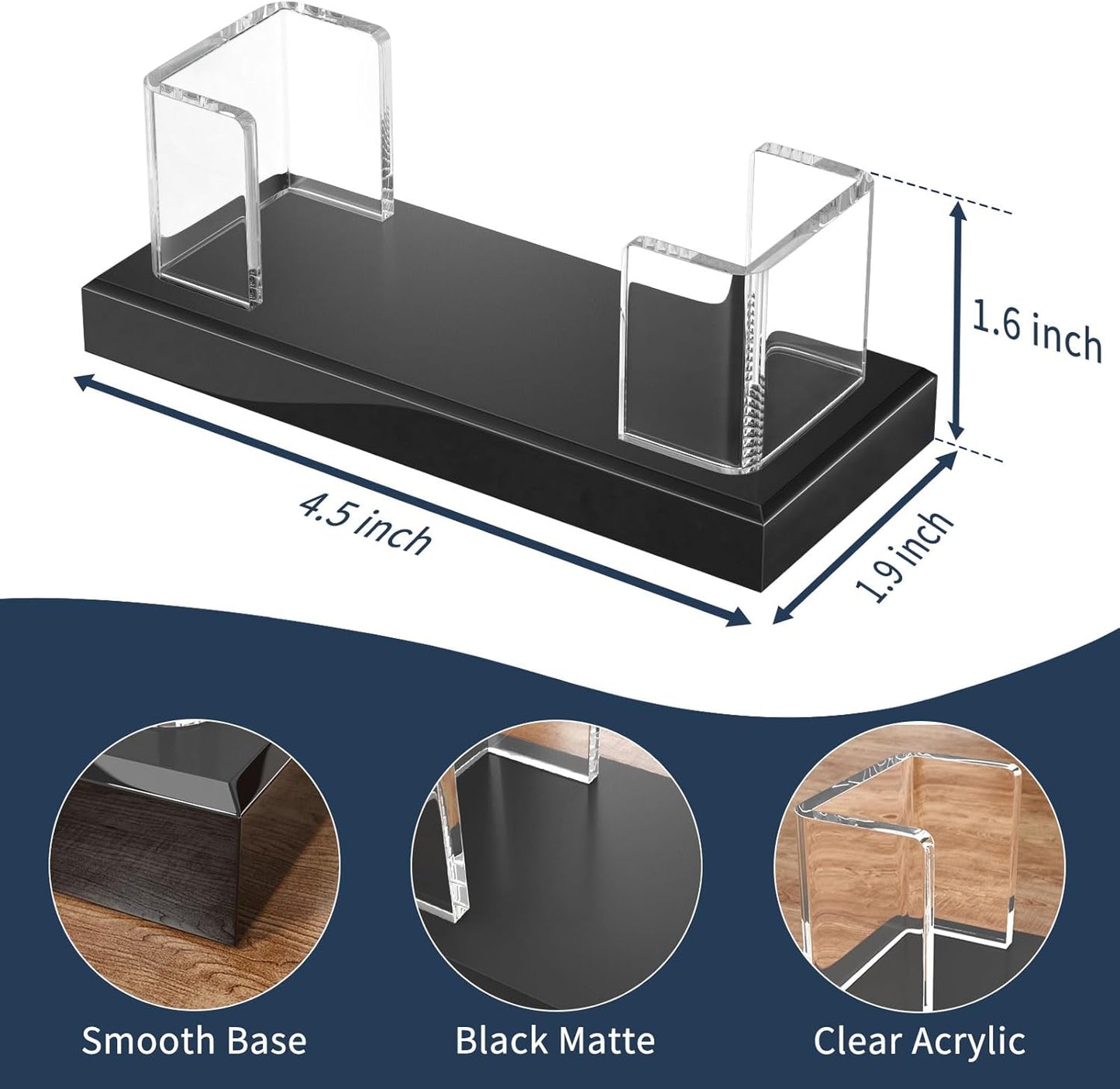 NIUBEE Acrylic Business Card Holder: Clear Plastic Business Cards Display Stand for Desk - Gift Card Organizer for Office 6 Pieces