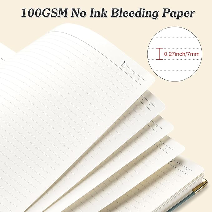 Spiral Notebook 8.5" x 11", 300 Numbered Pages Notebooks College Ruled with Contens, 100GSM Thick Journal for Women Men, Hardcover Leather Lined Journal for Writing, Large A4 Notebooks for Work School