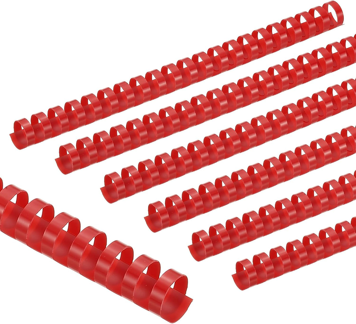 PATIKIL 20mm (3/4") Plastic Binding Combs, 100 Pcs 21 Rings Comb Binding Spines 150 Sheet Capacity Letter Size for Binding Paper Sheets Notebook Calendar Picture Album, Red