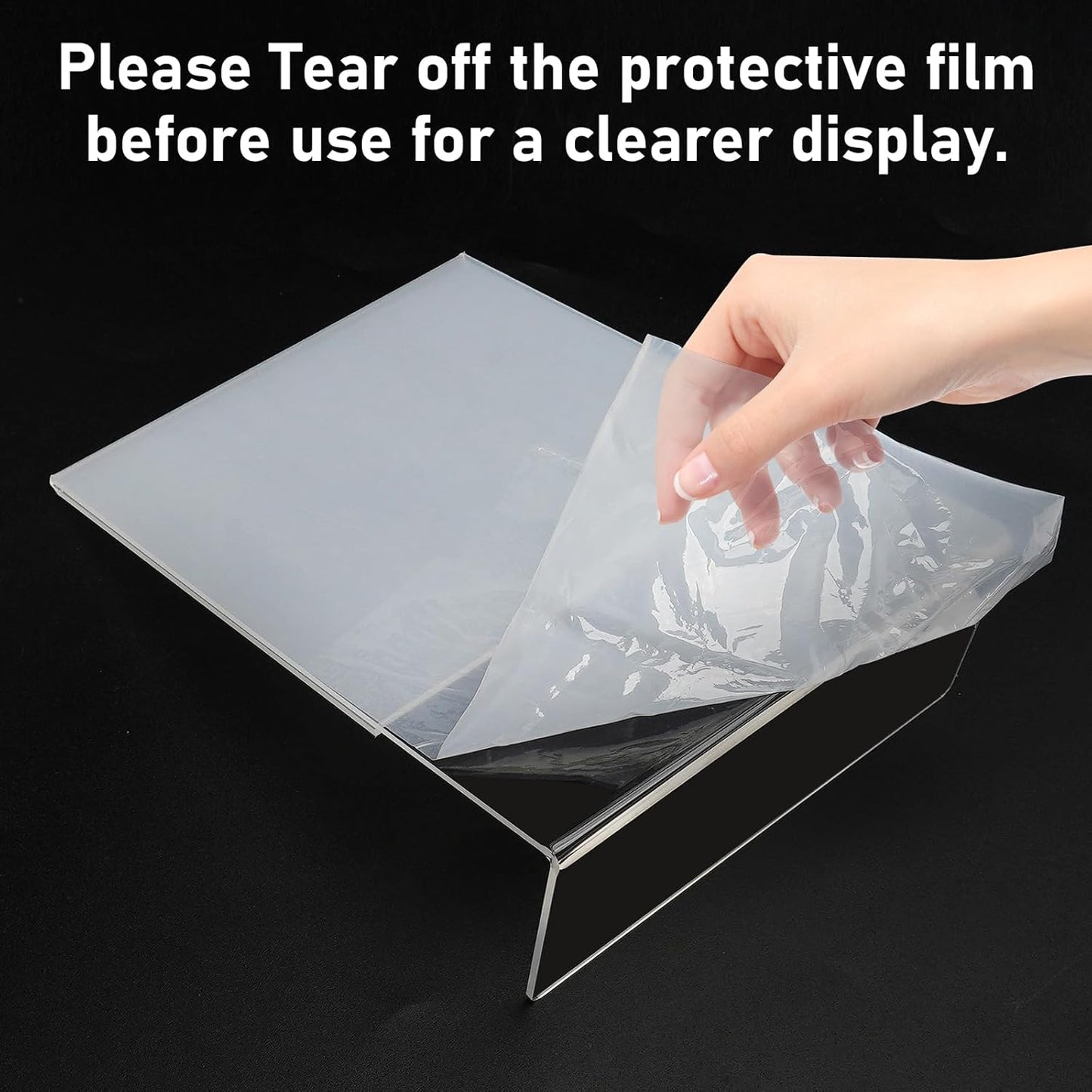 Acrylic Sign Holder 5x7 Inches, 13 Pack Clear Plastic Table Flyer Display Stand, L-Shape Vertical Menu Paper Holder Stand, Clear Picture Photo Flyer Display Stand for Restaurants, Store Fair,Office