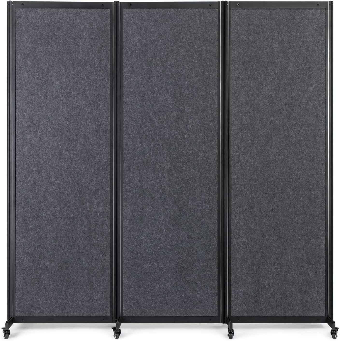 Room Partition,Office Divider,Portable Commercial Screen Dividers,Privacy Partition Separator,Classroom School Dividers,6'4"W x 6'7"H,3 Panel,Grey