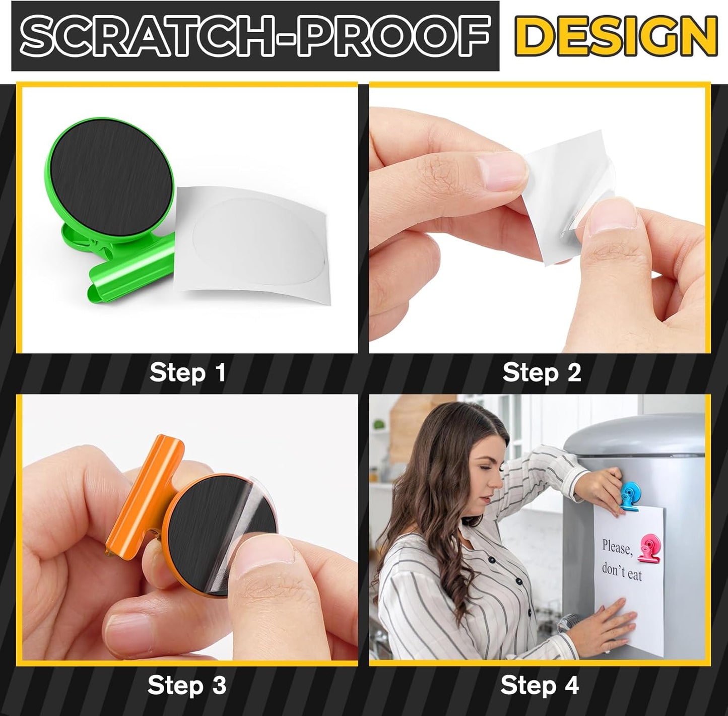 60 Pack Refrigerator Magnets with Clips, Fridge Magnets Whiteboard Magnet Clips, Teacher Classroom Must Haves,Manget Heavy Duty, Best for Photo Displays,Whiteboard,Refrigerator,Locker,Plant