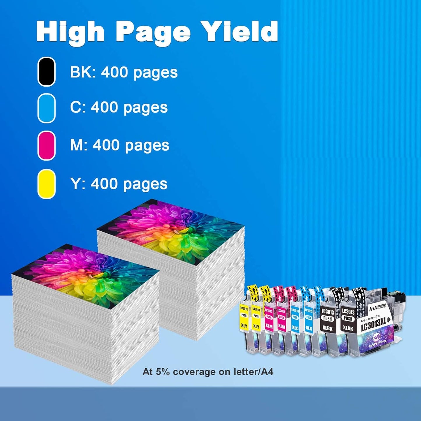 LC3013 Ink Cartridges BK/C/M/Y Compatible for Brother LC3013XL LC3013 XL LC3011 LC-3011 Work for Brother MFC-J491DW MFC-J497DW MFC-J690DW MFC-J895DW (Black Cyan Magenta Yellow, 8-Pack)