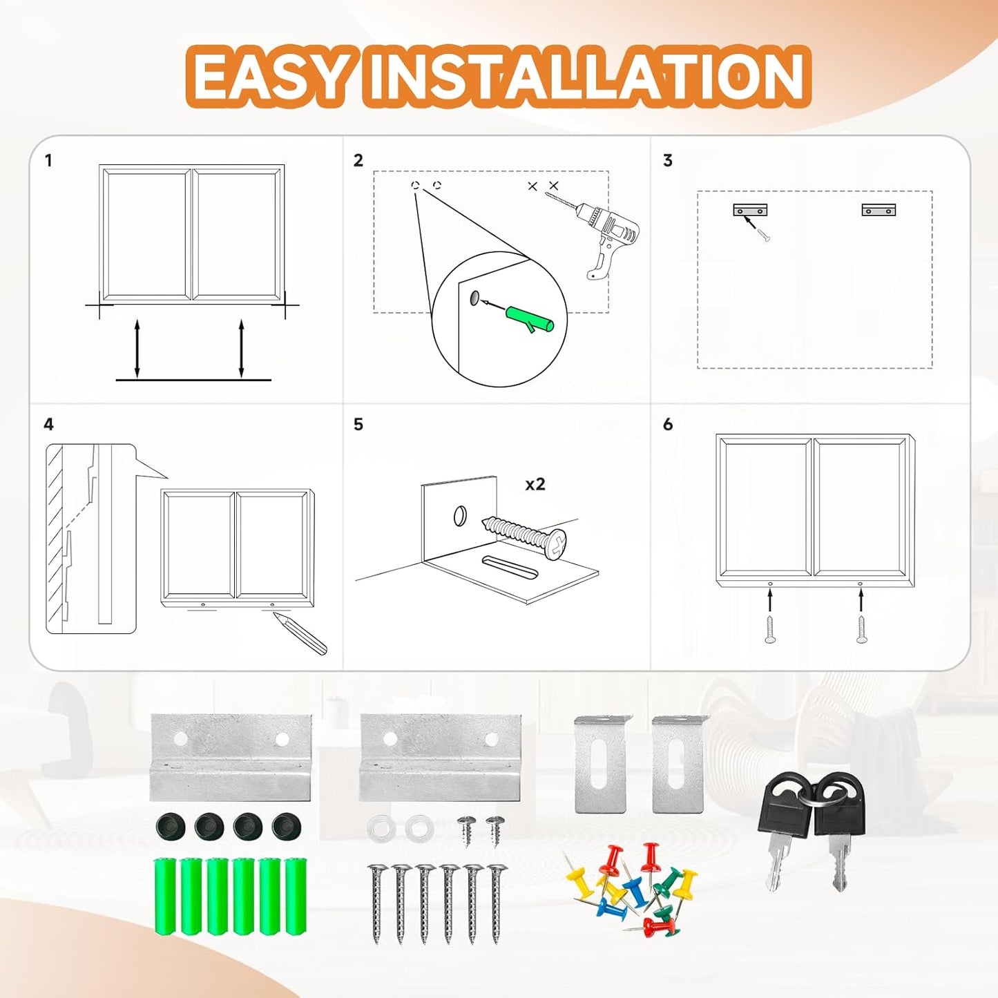 Enclosed Bulletin Board with Locking Door, Outdoor Bulletin Board Weatherproof, Lockable Display Case for Home, Office, and Community Use(31.5" L x 43.3" W Cork)