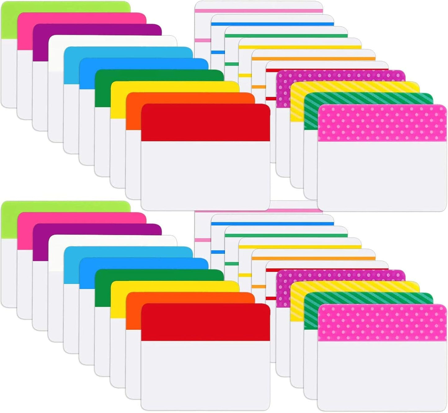 Jovitec 800 Pcs 40 Sets Sticky Tabs 2 Inch Colored Index Tabs Writable and Repositionable Labels for File Folders Books Reading Notes Classify File(Novelty Colors)