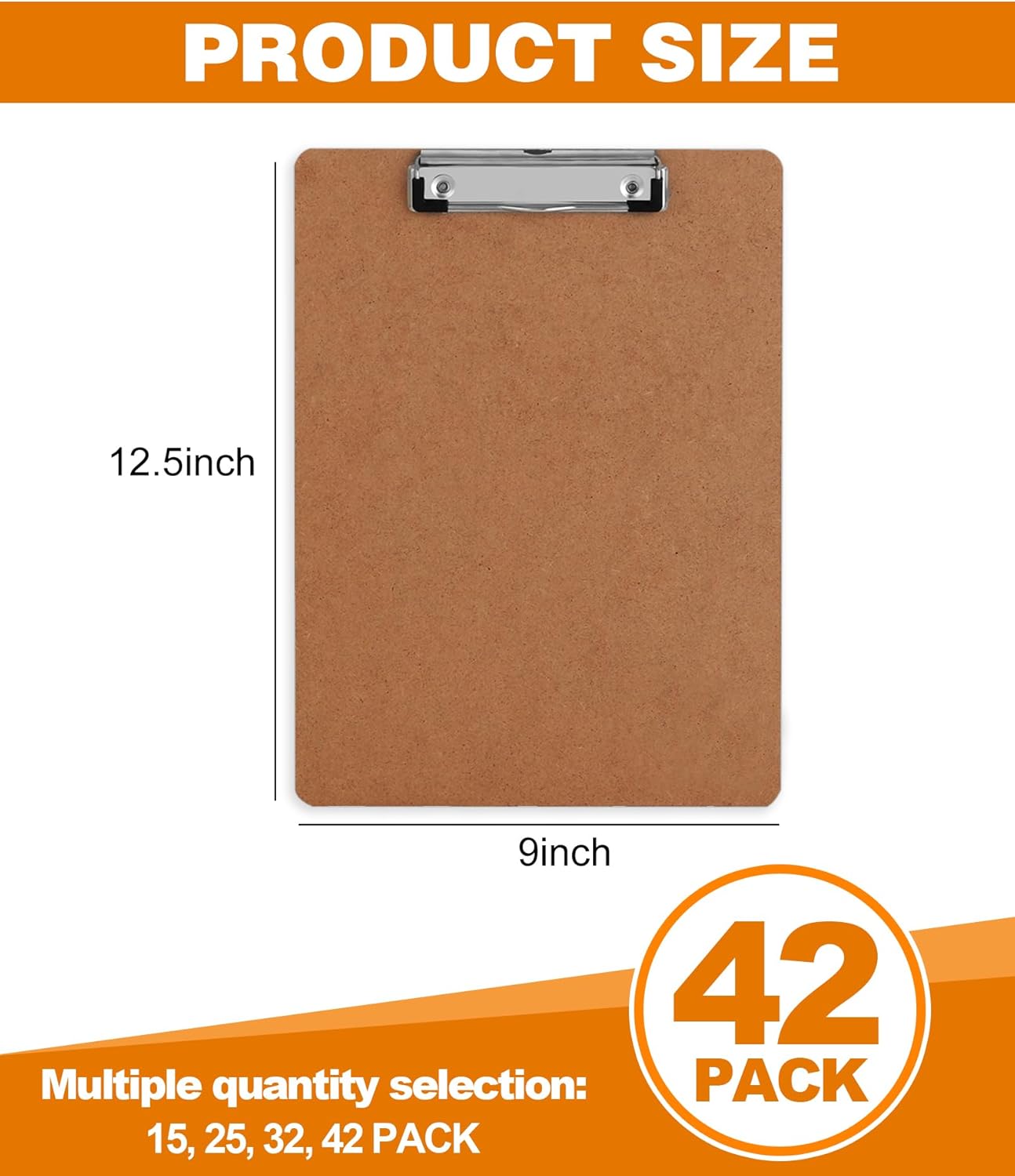 Clipboards, HERKKA 42 Pack Hardboard Office Clipboards Low Profile Clip Standard A4 Letter Size, ECO Friendly
