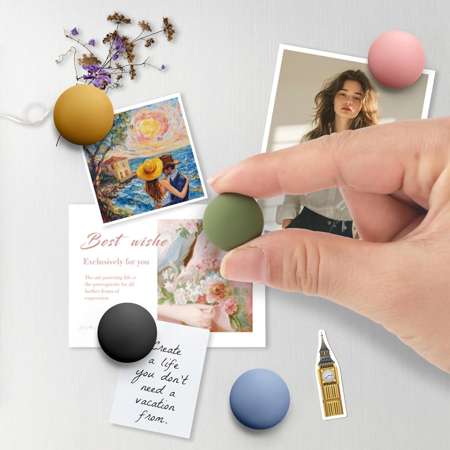 20Pcs Round Fridge Magnets,10 Colors Refrigerator Magnet, Cute Matte Decorative Locker Decor, Strong Whiteboard Magnets for Home, Classroom, or Office