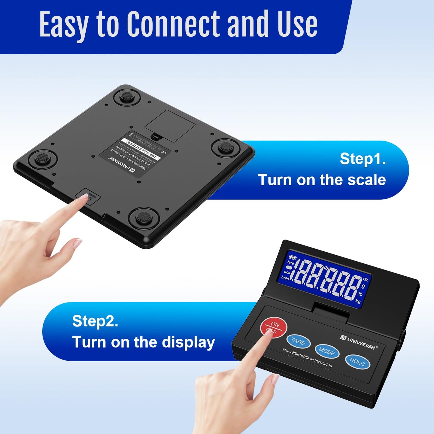 440lb Postal Scale,10g Accuracy Digital Shipping Scale for Packages with Backlit LCD,Alloy Steel Platform,USB-A/Battery Power,Tare/Hold/Auto-Off,Mail Scale for Small Business Postage Weighing