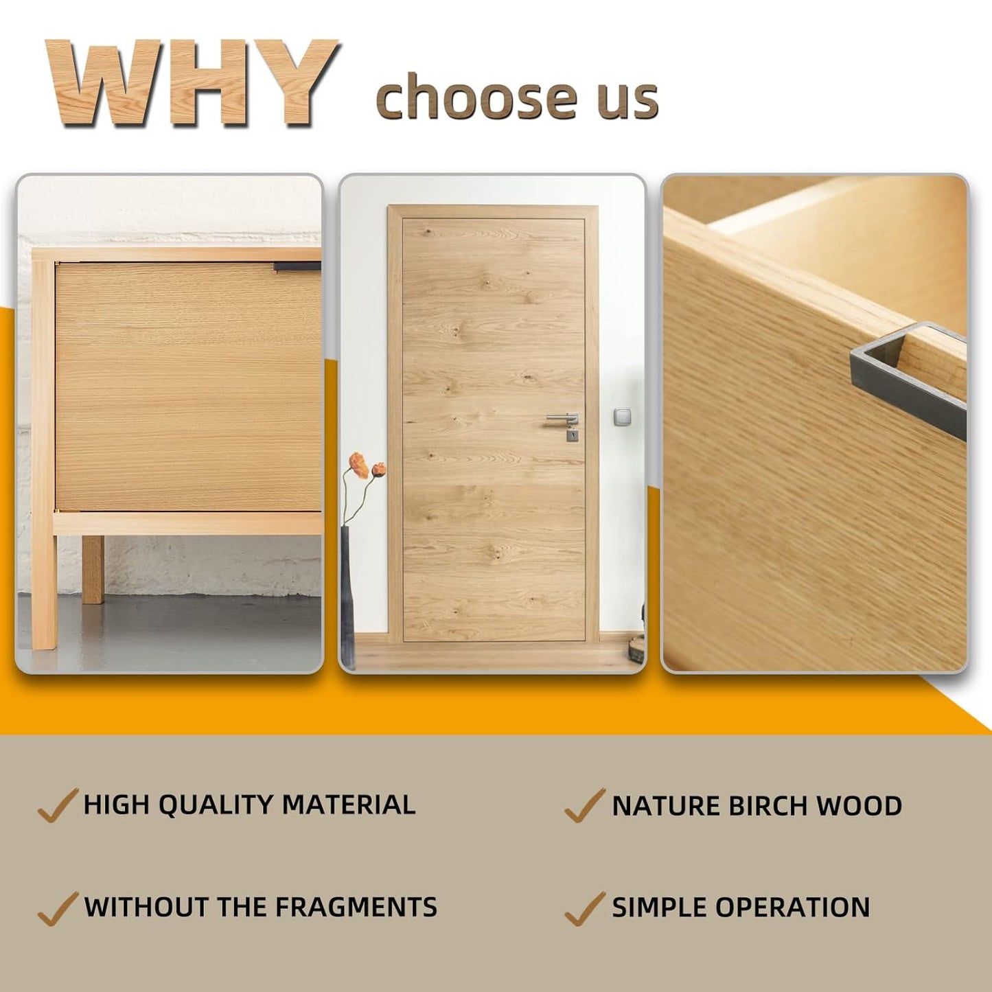 GSCIT Club Birch Edge Banding, 13/16 inch x 500ft roll of Wood Veneer Edge Banding Preglued Flexible, Wood Tape Banding for Cabinet Repair Plywood