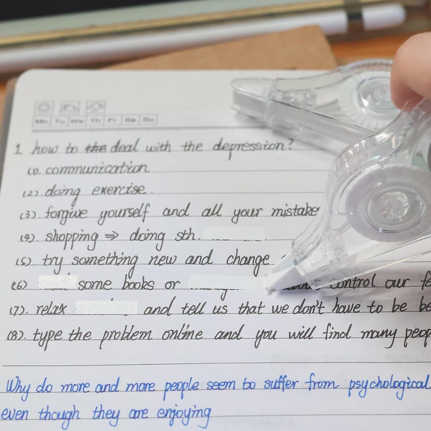 16 Pcs 39.4 Ft Clear Correction Tape, White Wrong Out Tape Roller Bulk for Noting, Teacher Supplies, School, Office