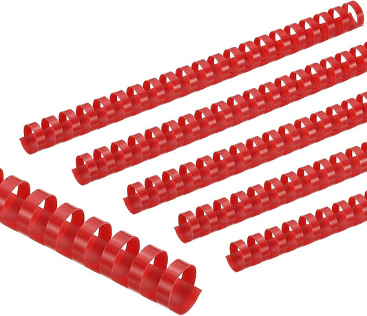 PATIKIL 20mm (3/4") Plastic Binding Combs, 50 Pcs 21 Rings Comb Binding Spines 150 Sheet Capacity Letter Size for Binding Paper Sheets Notebook Calendar Picture Album, Red