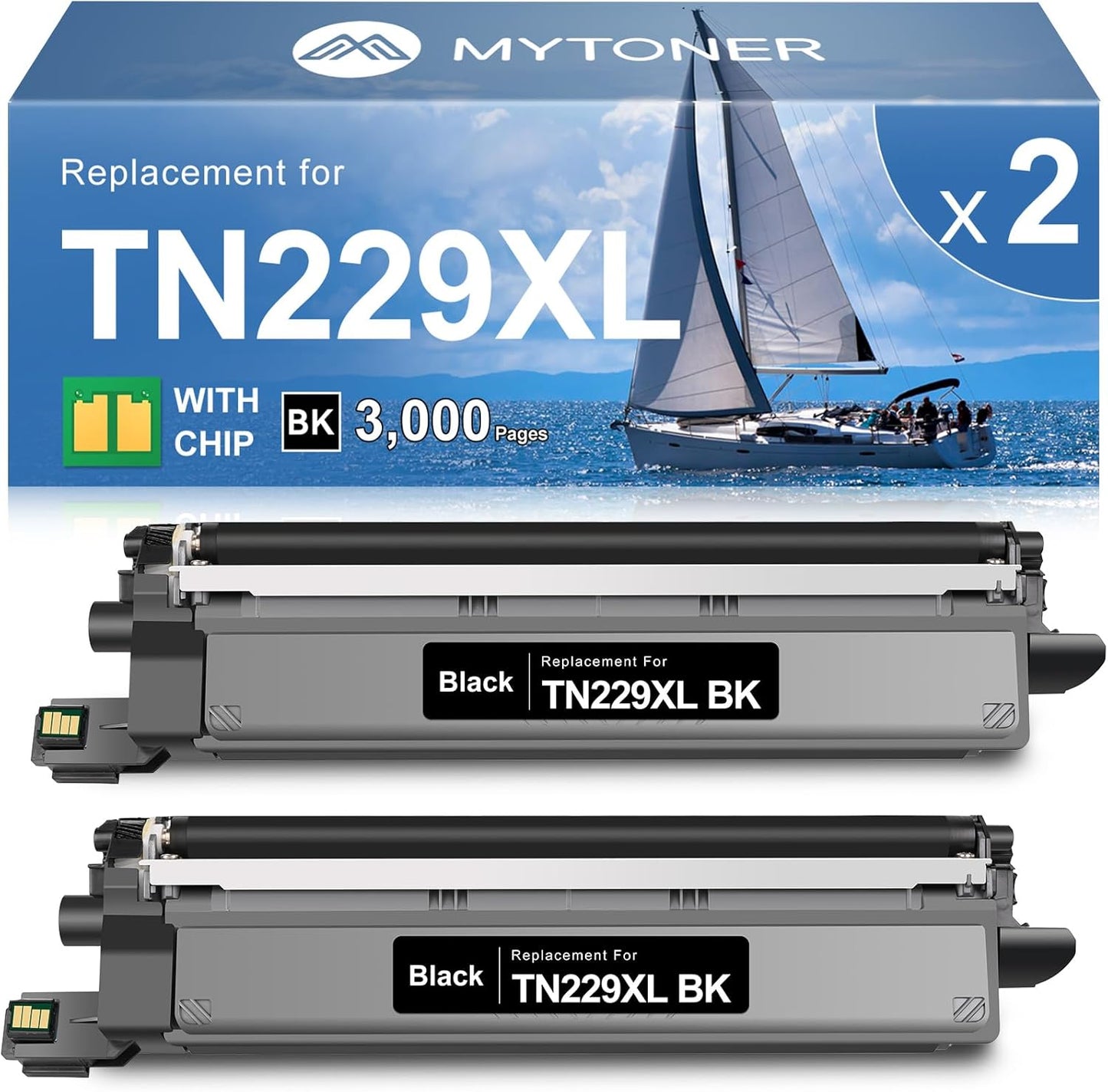 MYTONER Compatible Toner Cartridge Replacement for Brother TN229XL TN229XLBK TN229 Black Toner Cartridge High Yield for MFC-L3720CDW MFC-L3780CDW HL-L3280CDW HL-L3220CDW HL-L3300CDW Printer (2 Pack)