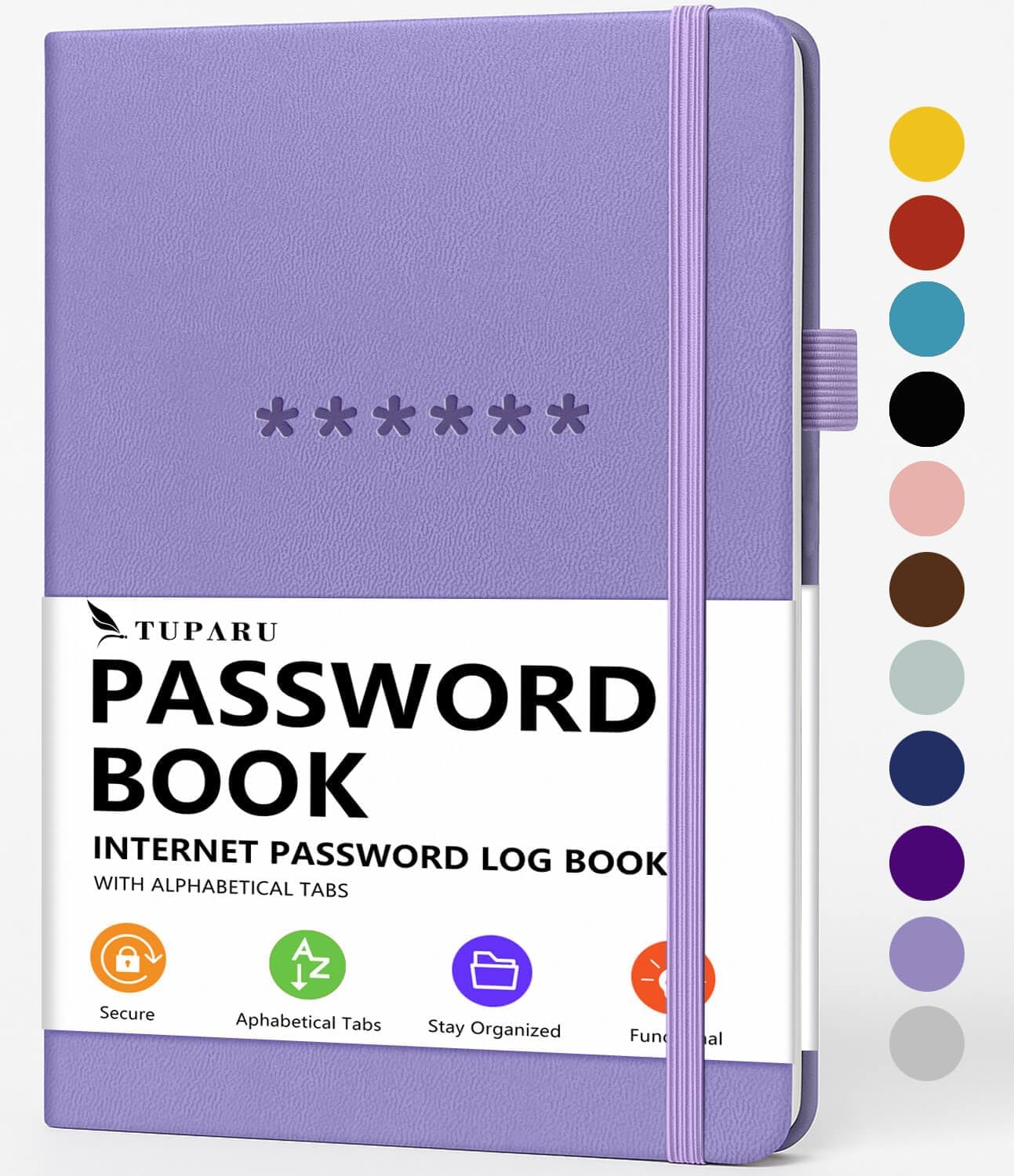 Password Book with Alphabetical Tabs – Hardcover Internet Address & Password Organizer – Password Keeper Notebook for Computer & Website – 5.2 x 7.6" (Lavender)