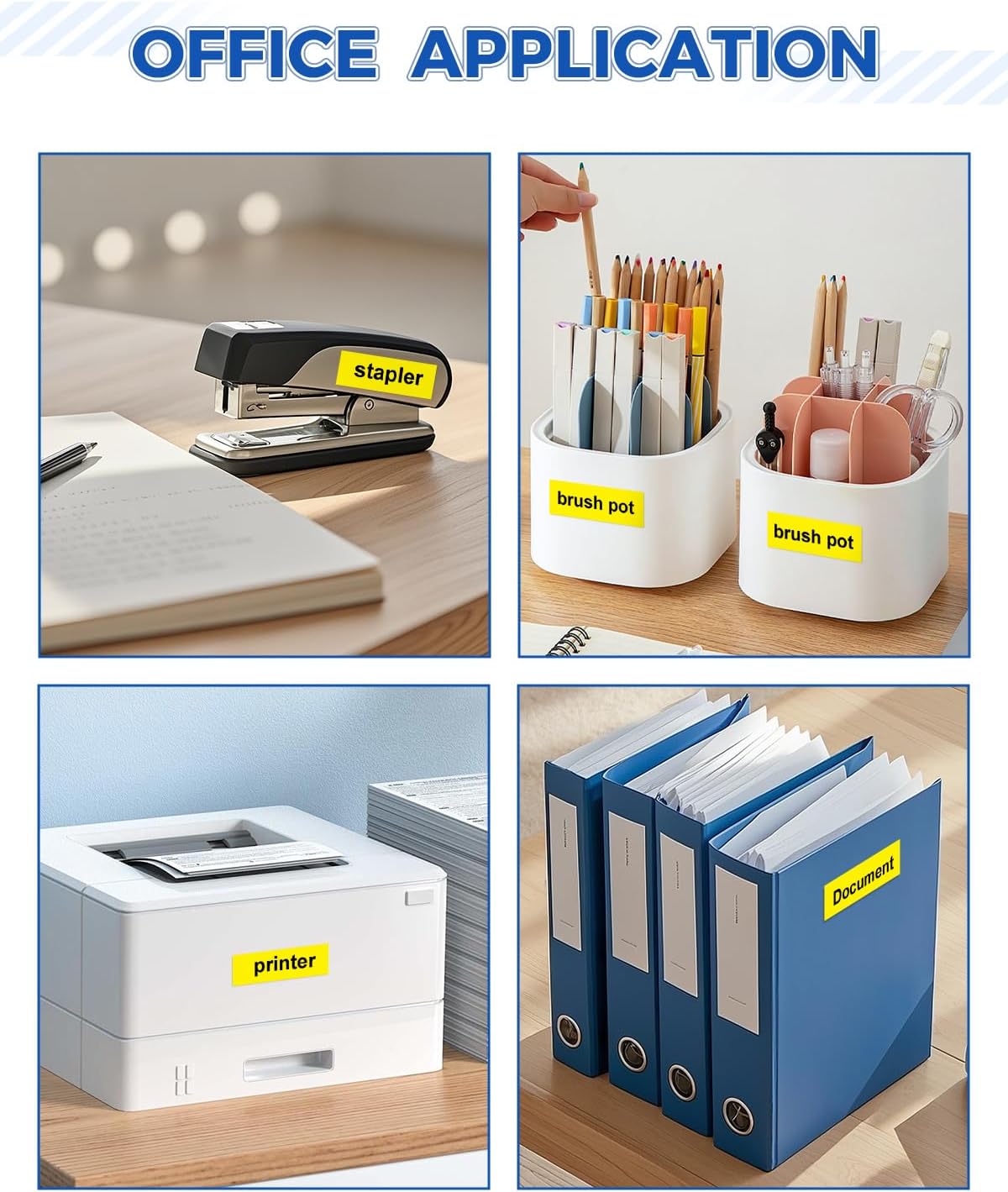 Tze651 24mm 0.94" Laminated Yellow Tape Compatible for Brother Tze-651 Tz-651 P Touch Tz Tze 24mm 1" Black on Yellow Label Maker Tape for PTD600 PTD610BT PTP710BT PTP750W PTE550W, 4-Pack