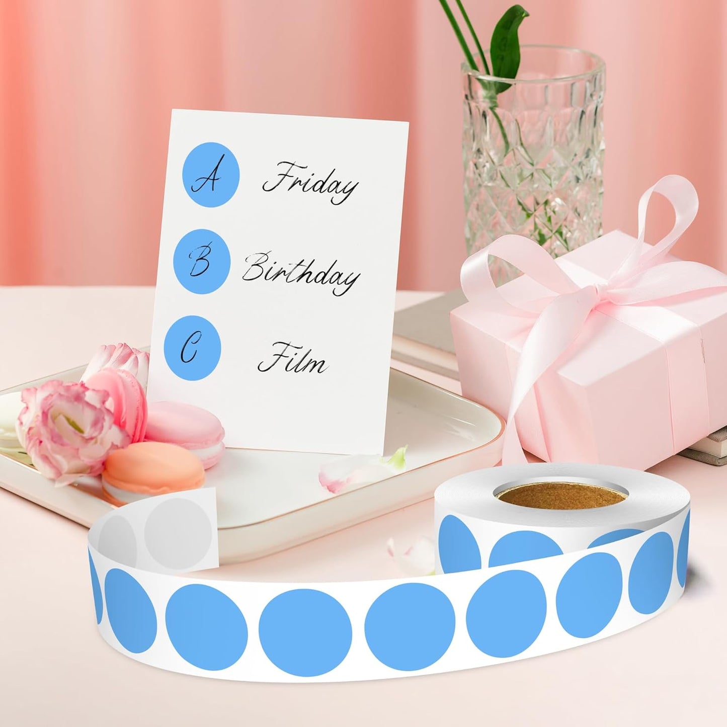 1 Inch Round Color Coding Labels, 1000 Dots Per Roll Sky Blue Color Coded Dot Stickers, Round Color Dot Labels for Organizing, Filing, and Storage
