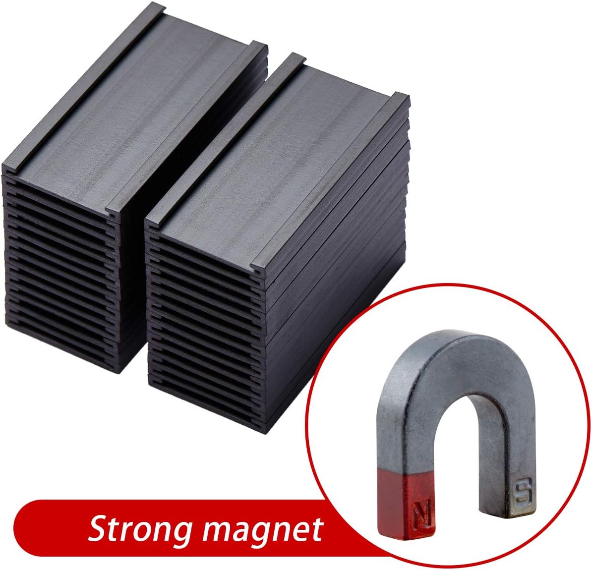 EEOYU Magnetic Label Holders with Magnets, Data Card Holders with Clear Plastic Protectors, Set of 30 (1 x 2 Inch)