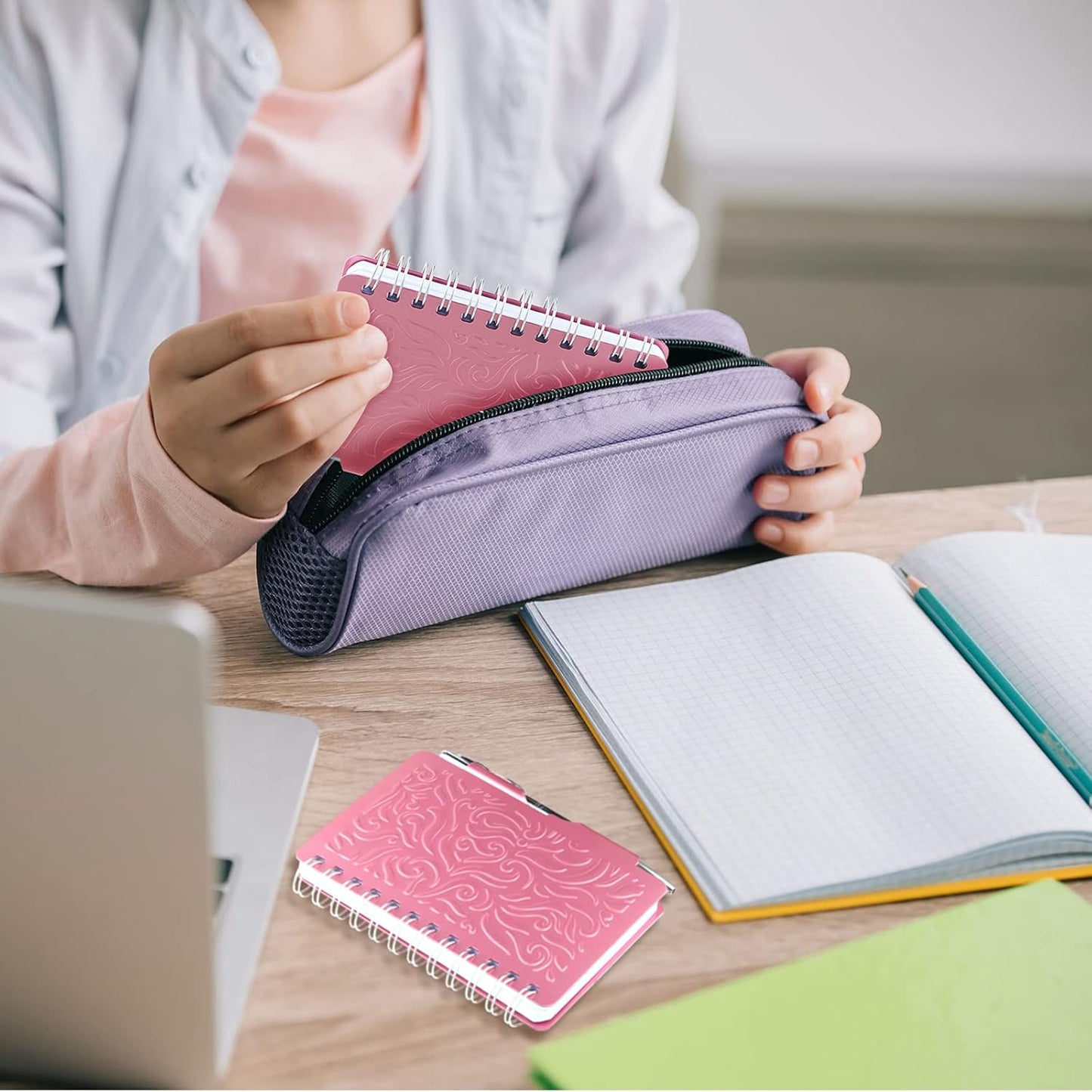 Zonon 2 Pcs Mini Password Book with Alphabetical Tabs Metal Password Keeper Book Portable Organizer Elegant Mandala Pattern Notebook with Pen, Spiral Bound for Information(Beige, Pink)