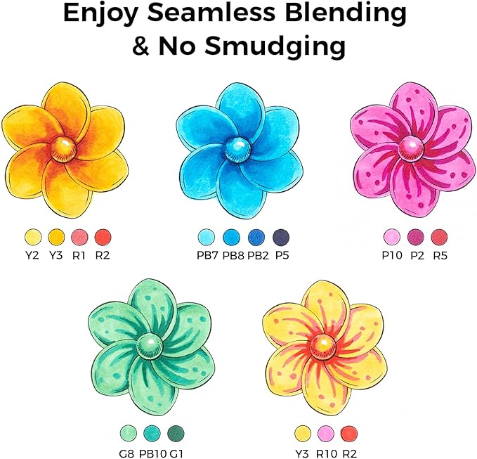 Ohuhu Alcohol Markers Brush Tip -Double Tipped Art Marker Set for Artist Adults Coloring Illustration -120 Colors -Brush &Fine -Honolulu B-Refillable