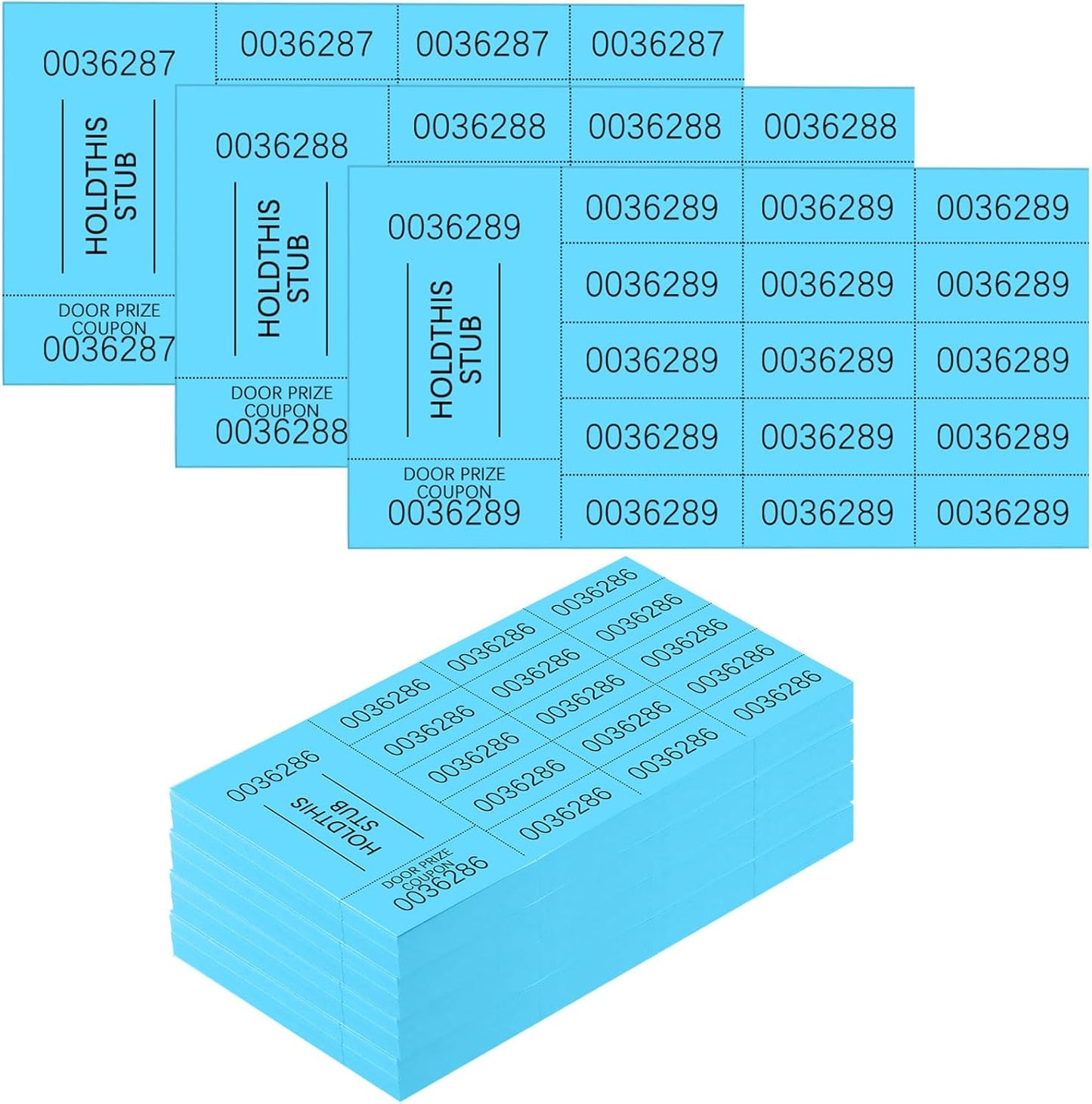 Kosiz 504 Sheets 15 Bid Raffle Ticket with Different Numbers Per Sheet Chinese Auction Tickets for Events Church Basket Auction Silent (Lake Blue)