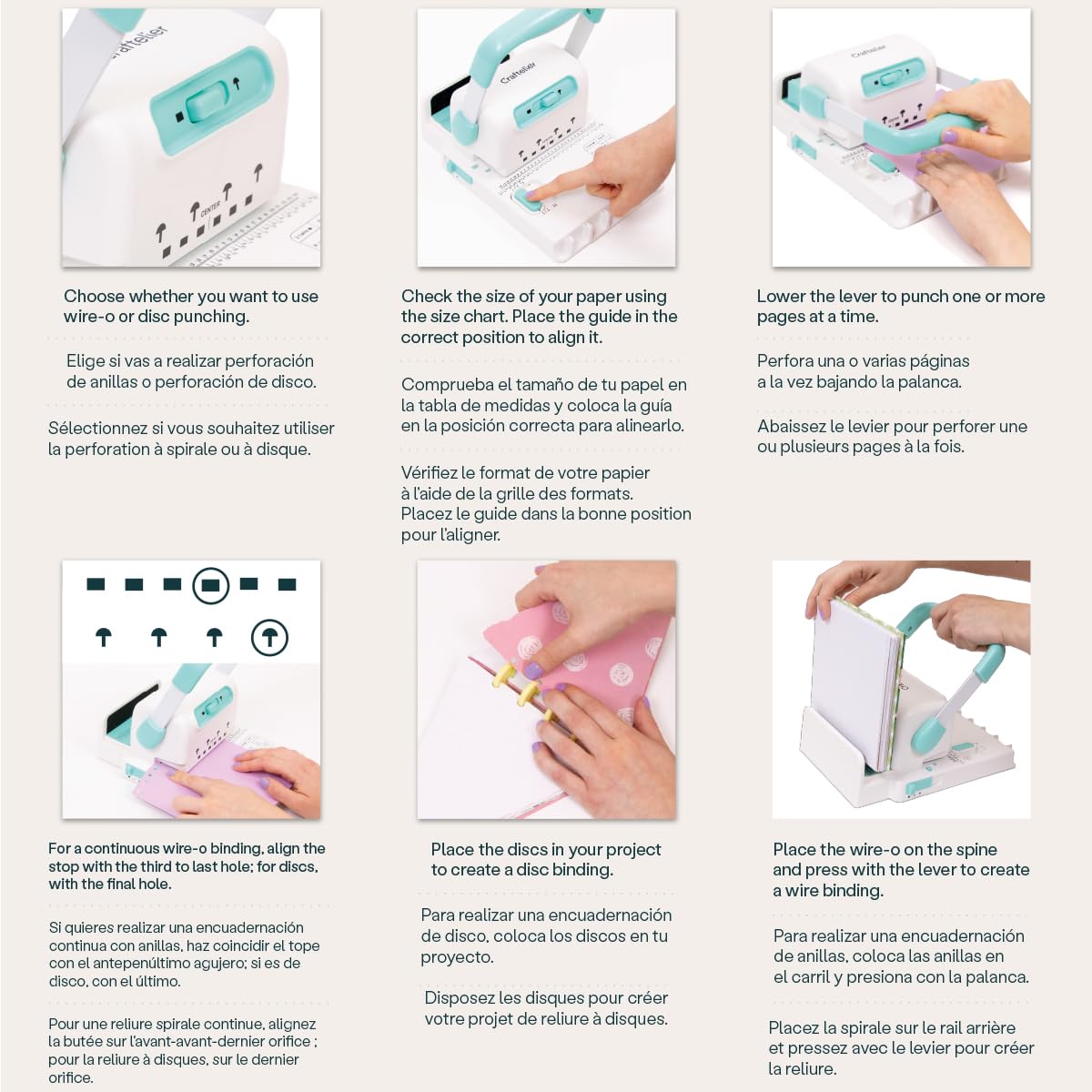 Craftelier - Spiral Binding Machine | Binder Machine for Book Binding | Compatible with 2:1 Spiral Coils and Classic Rings up to 1" | Compact Coil & Wire Book Binder Tool for Paper, Notebooks
