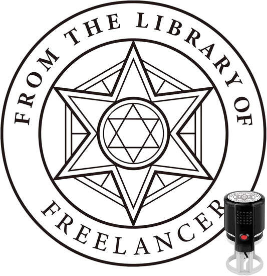 Custom Ink Stamp | Personalized Self Inking Stamp Gifts for Book Lovers, Readers, Teachers | 5 Ink Colors (Star-04)