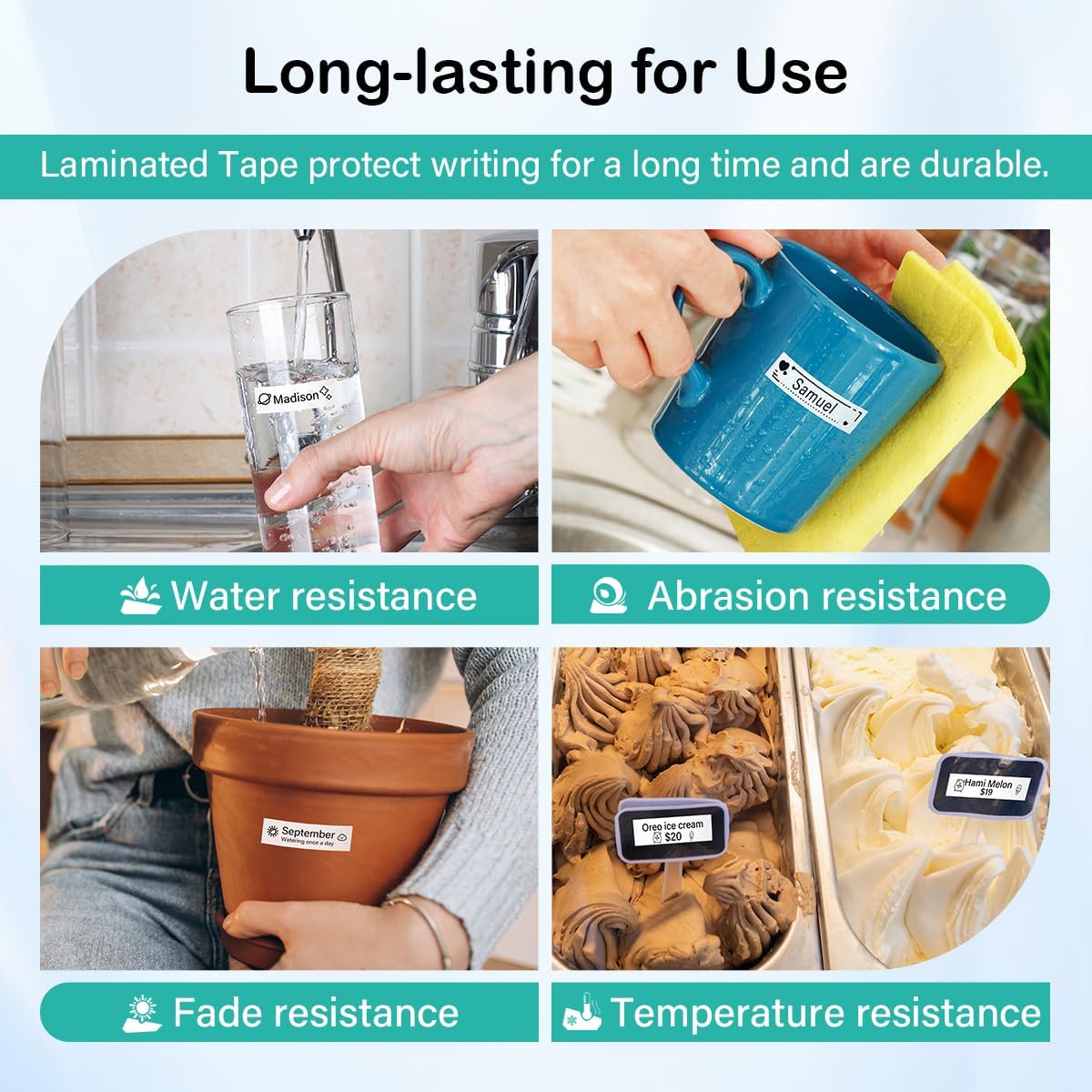 Labelife TZe-241 TZe TZ Tape 18mm 0.7 Laminated White Compatible with Brother P Touch Label Maker Tape 18mm .7 TZe241 for Brother PT-D400 PT-D410 PT-PT-D600 D610BT PTD460BT, 5-Pack, 3/4 Inch