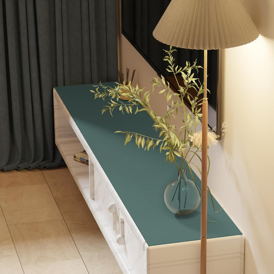 Leather Desk Mat,1.8mm Thick,16x60 Inch Desk Cover,Desk Protector Mat,Dresser Cover Top,Leather Table Cover,Side Table Cover,Office Desk Cover,Office Table Cover(Aqua Blue+Gray,16x60)