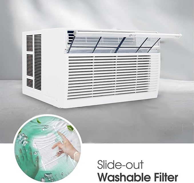 LG 10000 BTU Smart Wi-Fi Enabled, Ultra-Quite, Quick and Easy Installation Window Air Conditioner with Remote, ThinQ Technology, Washable Filter, Eco-Friendly R32 Refrigerant (White)