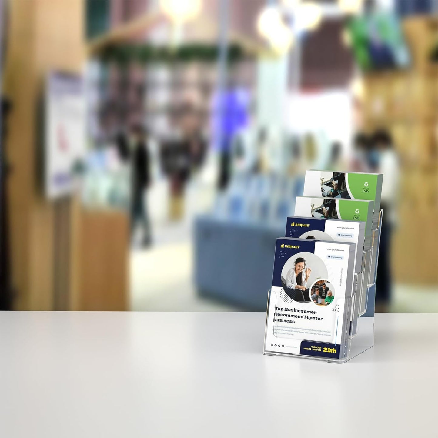 zavekia 4 Tier 6x9 inch Acrylic Brochure Holder, Clear Literature Organizer Magazine Stand, Magazine Holder,Flyer Holder (2)