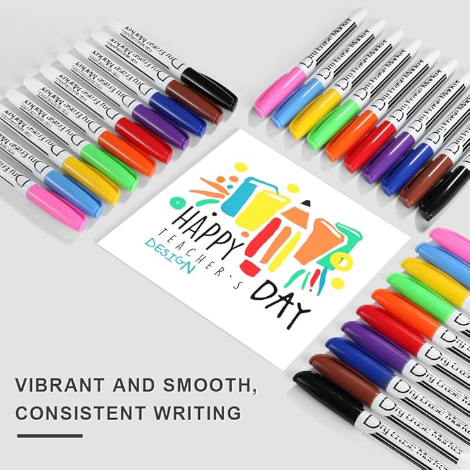 Volcanics Dry Erase Markers Bulk Pack of 60 Low Odor Fine Whiteboard Markers Pens, 10 Assorted Colors for Whiteboard Dry Erase Calendar