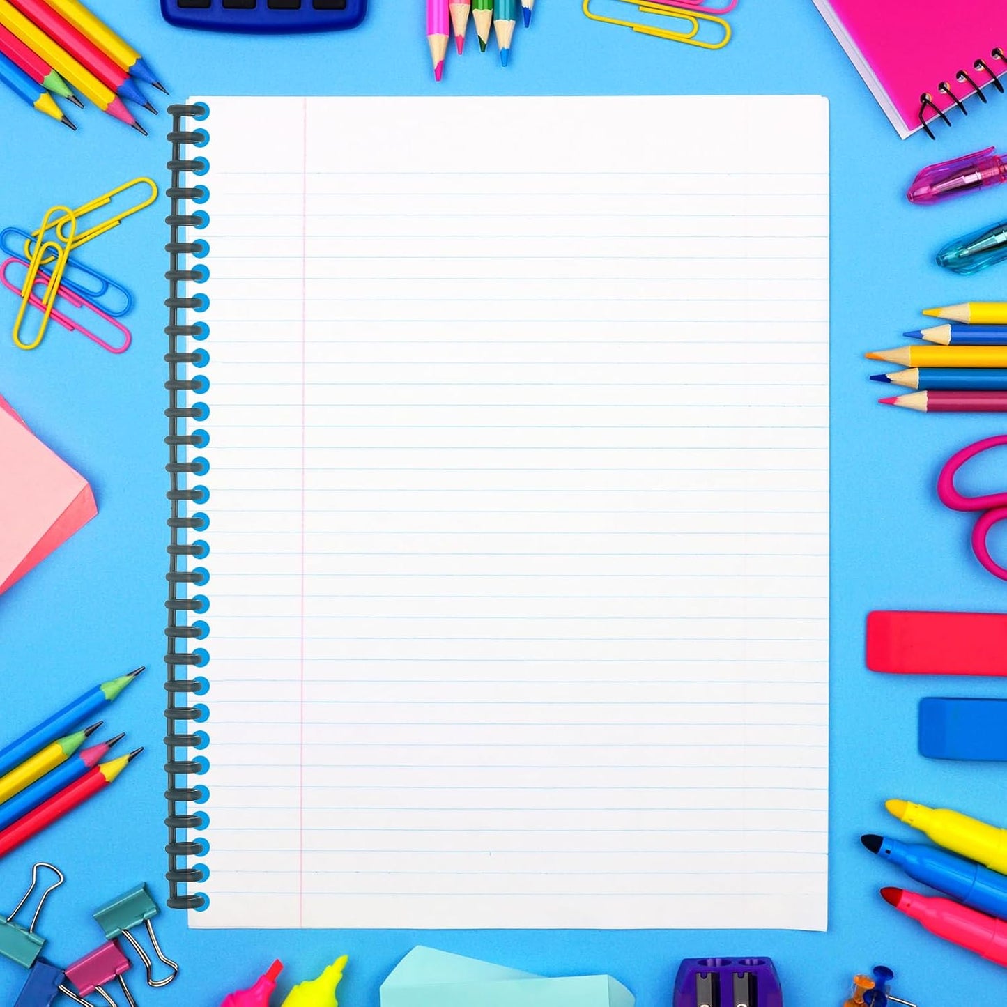 PATIKIL 8.5mm(0.3") Spiral Binder Ring,10 Pcs 30 Rings 25 Sheet Capacity Comb Binding Spines for Binding Paper Sheets Notebook Calendar Picture Album, Dark Pink