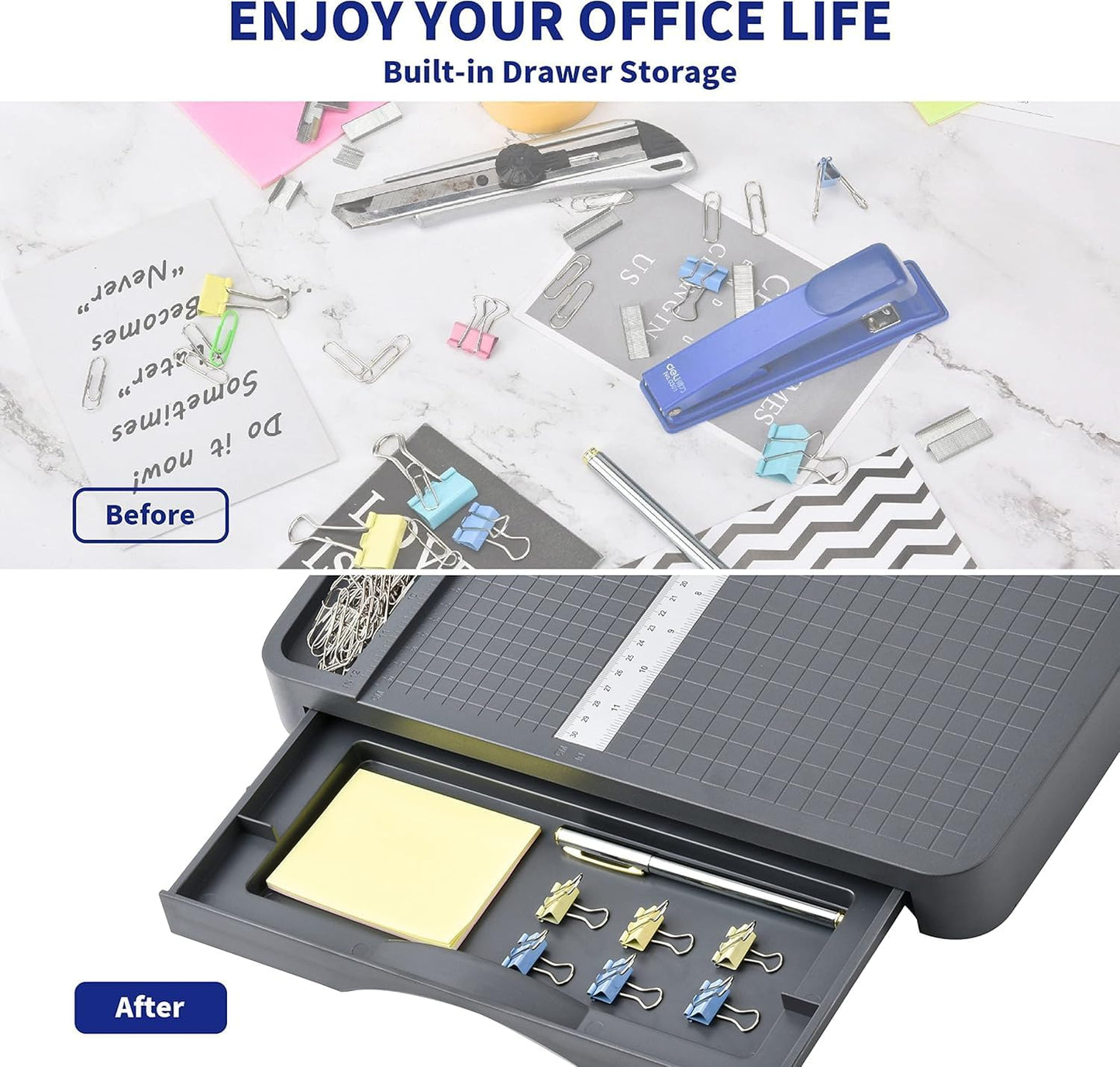 Paper Trimmer, Paper Cutter 12" Cutting Length Heavy Duty Paper Cutter with Storage Drawer, Safety Protection and Blade Lock, 12 Sheets Capacity, Cardstock/Cardboard/Laminate