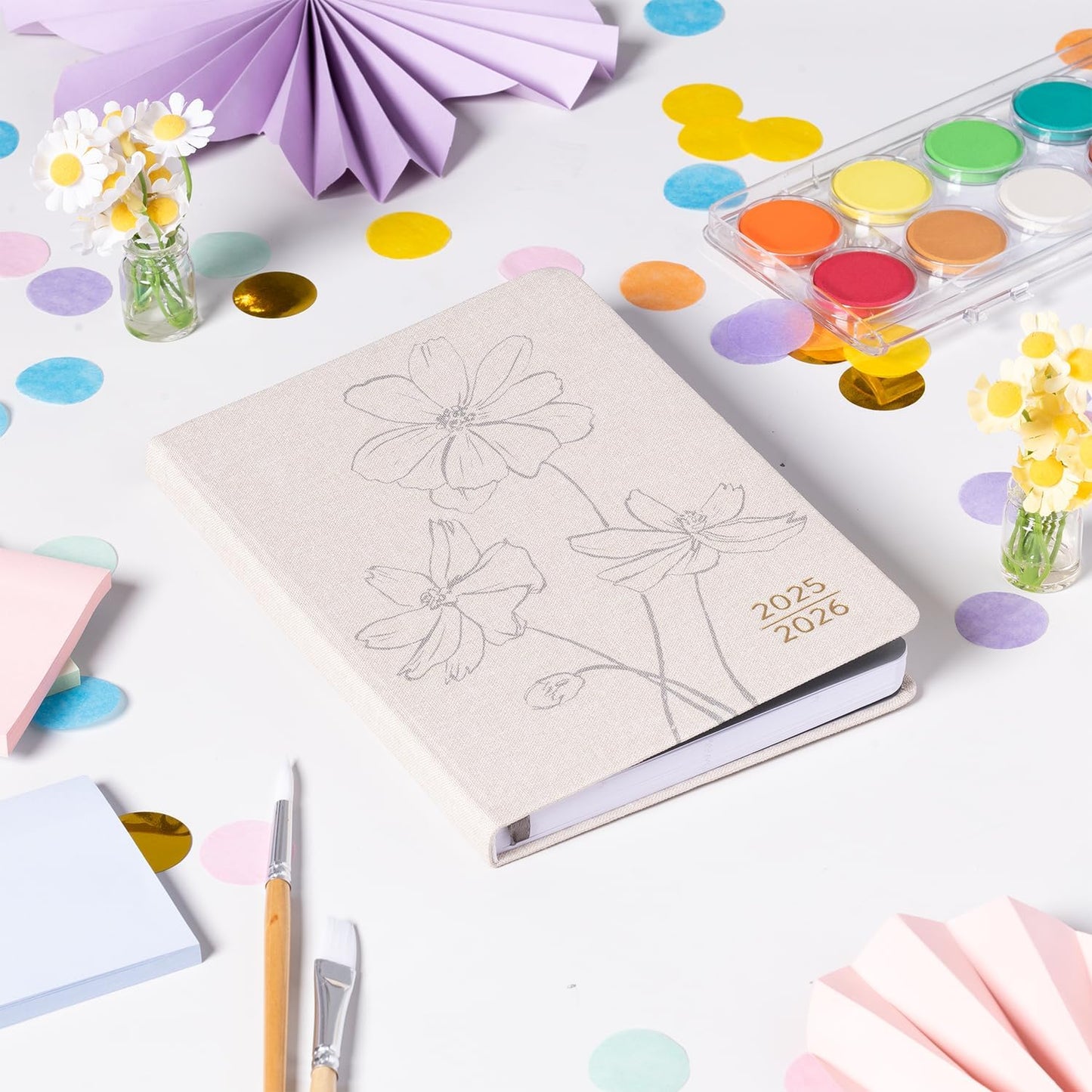 2025-2026 Eccolo 18 Month Linen Bound Planner, Monthly & Weekly Pages (5.25 x 7.75" - July 2025 - Dec 2026)