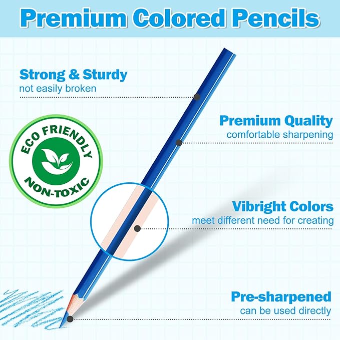 144 Count Colored Pencils for Kids, 12 Pack Colored Pencils in 12 Colors, Pre-sharpened Color Pencils Bulk, Coloring Pencil Bulk for Teachers Supplies, Back to School Classroom Prizes Gifts
