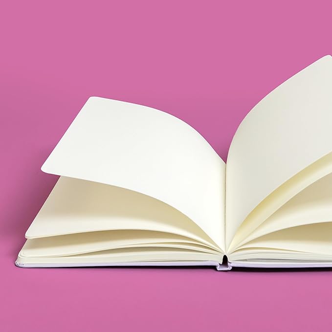 PAPERAGE Blank Journal Notebook, (White), 160 Pages, Medium 5.6 in x 8 in - 100 GSM Thick Paper – Hardcover Journaling Notebook for Work, School, Note Taking or Sketching