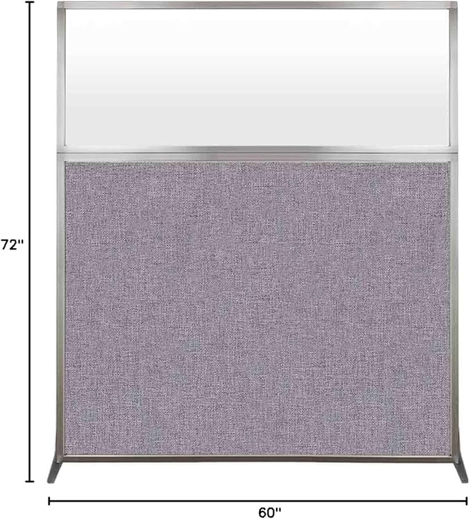 Versare Hush Screen Portable Room Divider | Workstation Wall Divider | Freestanding Privacy Hush Panels | Frosted Windows | Fabric Office Divider Screen | Great for Room Separation