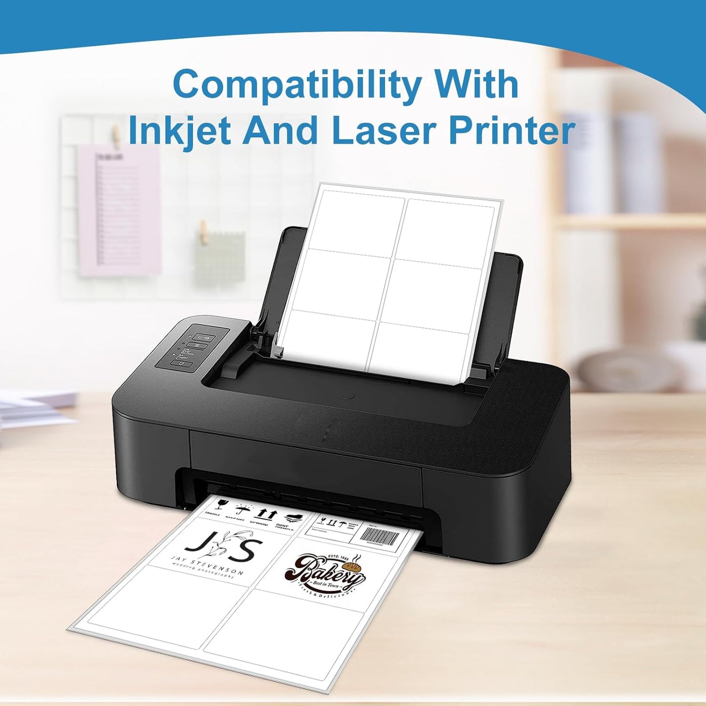 Printable Shipping Labels 3-1/3" x 4", White Blank Mailing Labels, Mailing Shipping Label（100 Sheet, 600 Labels）