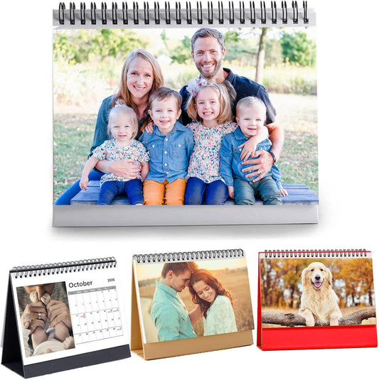 Custom Calendar 2026 for Home & Office - Print Your 13 Memories,Make Your Own Personalized Calendar Customized Christmas Gift &use your photo (Desk Calendar, 2 Packs)