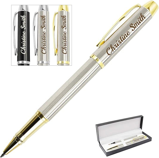 Amlion Personalized Pens Custom Engraved Pen with Name, Refillable Medium Refill, Personalized Gifts for Men Women